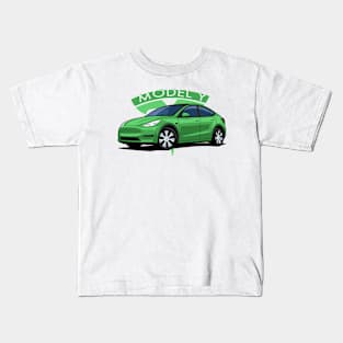 Model Y electric car green Kids T-Shirt